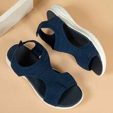 Women's Low Wedge Sandals Casual Hollow Out Sandals Lightweight Slip On Walking Shoes