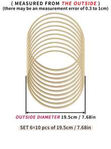 10 قطع حلقات مصنوعة من القَصَب الأخضر الحالم ، مزينة بريش للأعراس والأعياد الخارجية ، جرس الرياح بطراز "موري" للتعليق في المناسبات مثل عيد الهالوين والميلاد وغيرها ، ديكور الحوائط والغرف ، حلقات القَصَب لأعمال التطريز والنسيج