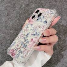 Funda de teléfono transparente con patrón de flores rosas, compatible con iPhone 15 Pro Max, iPhone 16/14 Pro, iPhone 12 con soporte para tarjetas, también compatible con Galaxy S25, Galaxy S24 Ultra, Galaxy S24 FE, Galaxy S25 Ultra, Galaxy A36, Galaxy A56, Galaxy S23 Ultra, SPARK GO 2024, POP8, SPARK20C, SPARK20, POVA6, POVA6 PRO 5G, POP9 4G, SPARK GO1, SPARK GO 2025, puede contener tarjeta de estudiante, tarjeta de crédito, identificación