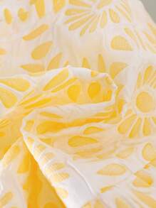 Kleine Mädchen Lässig Vintage Jacquard strukturierte Weste mit Schleifendekor und Hose Set, bequem