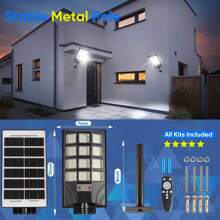 Solar Lights Outdoor Waterproof IP65 10000K 3 Lighting Modes Motion Sensors Light Beads Dusk To Dawn Suitable For Commercial Area, Parking Lot, Yard, Outdoor Lighting