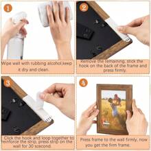 12 Pairs (24 Pcs) Picture Hanging Strips, Heavy Duty Adhesive Picture Hanging Kit, Super Strong Double-Sided Hook & Loop Tape, Damage-Free Removable Wall Tape, Suitable For Wall Art, Power Cords, Home & Office