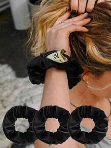 8pcs-Multi-Functional Hair Tie Storage Pouch - Portable Money Hider & Organizer, Non-Waterproof,Zippered Velvet Scrunchie Elastic Hair Tie With Secret Pocket For Keys, Cash, Lipstick,Headset,Accessory Storage - Fashionable Polyester Hair Band Accessory,Secure Money Hide-Away Hair Tie - Anti-Theft, Discreet Storage Band