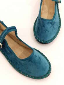 RevReaL Classic Mary Jane Slip-Ons | Lightweight And Comfortable, Available In Multiple Colors - Green - View 3