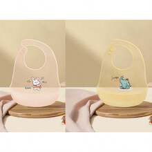 4/3/2/1 件套升级版婴儿硅胶围兜，婴儿喂食围兜，口水巾，轻便围兜，适合 0-3 岁男孩女孩，可爱印花围兜 - 多色-均碼 - 查看 12