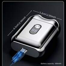 电动剃须刀，胡须修剪器，迷你便携式干湿两用电动剃须刀，男士，USB 充电式一键剃须刀，适合家庭、汽车、旅行