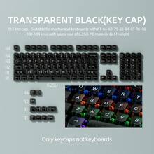 115 键帽套装，磨砂透明/黑色透明/全透明 PC 材质，MX 键杆，OEM 配置文件，兼容 61/68/75/80/87/98/100/104 键机械键盘 - 115 keys keycap - 查看 4