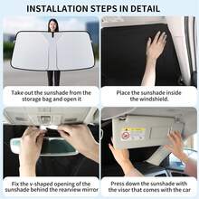 1 Piece Of Car Front Windshield Visor, Car Front Windshield Visor Mirror V-Cut, Foldable Front Car Visor, Car Interior Visor For Passenger Cars, Cars - one-size - View 6