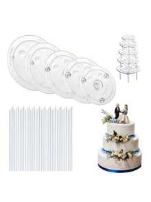 1 Set de Varillas Dowel para tartas, varillas suspendidas para tartas, pasadores para estructura de tartas de varios pisos, varillas dowel para apilar tartas de varios pisos en cumpleaños y bodas, para la construcción y apilamiento de tartas de varios pisos, perfecto para fiestas y eventos, palitos para sostener - Multicolor - Ver 1