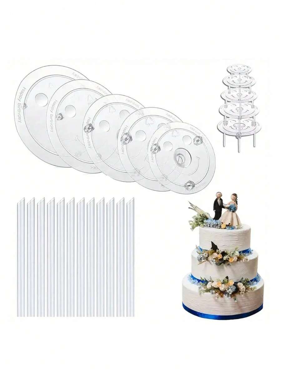 1 Set de Varillas Dowel para tartas, varillas suspendidas para tartas, pasadores para estructura de tartas de varios pisos, varillas dowel para apilar tartas de varios pisos en cumpleaños y bodas, para la construcción y apilamiento de tartas de varios pisos, perfecto para fiestas y eventos, palitos para sostener - Multicolor - Ver 1