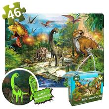 72pcs Wooden Jigsaw Puzzle Set, Suitable For Children 3+ Years Old, Includes Dinosaur Puzzle, World Map, Floor Puzzles, Suitable For 3-6 Years, 8-10 Years, Teenagers, Preschool Educational Puzzles, Suitable For 4-9 Years Old Boys And Girls, Easter Toy Gift - KID'S PUZZLE - View 4