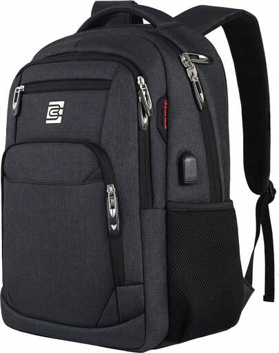Marcello Laptop Backpack With USB Charging&Headphone Port,Anti-Theft Business Backpack With Breathable Padded Shoulder Strap,Water Resistant Computer Rucksack For School/Work/Travel