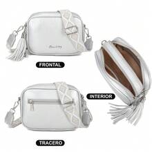 Piccola borsa a tracolla in pelle PU per donne con due cinghie per la spalla, borsa messenger in pelle sintetica, regalo originale per donne - rosa/rosso/argento/nero/marrone/kaki/beige/oro