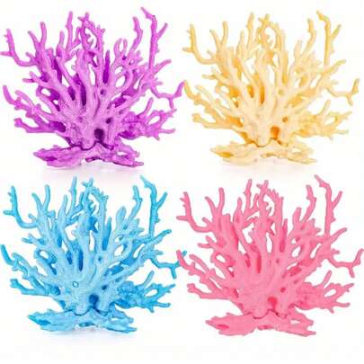 1件人造水族箱珊瑚装饰品，桌面摆件，水下主题中心装饰品，逼真的海洋植物模型，适合派对和客厅装饰