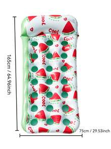 1 pieza Flotador inflable de PVC con diseño de limón y sandía, tumbona adecuada para recreación acuática, fiestas en la piscina, playa de verano, disponible con set de bomba - Multicolor - Ver 8