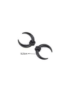 2 Peças Expansor Espiral de Orelha em Acrílico Preto de Caracol, Alargador de Orelha Espiral, Esticador de Perfuração de Orelha para Mulheres e Homens, Joia de Perfuração Corporal Personalizada de 1,6mm - 24mm