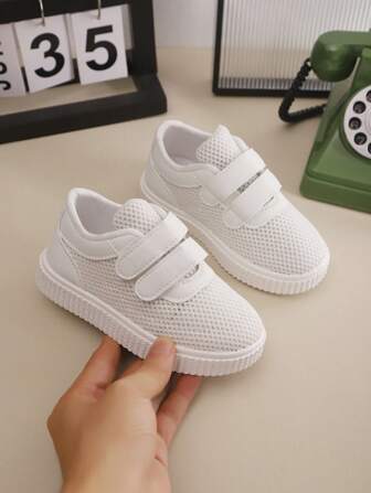 The New Spring And Autumn 2025 Children's Casual Sports Shoes Feature Soft Soles, Anti-Slip Properties, Shallow Openings, And Are Not Stuffy. They Are Simple Girls' Sports White Shoes