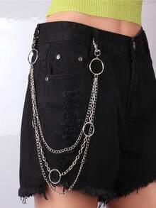 1pc Fashion Pants Chain, Simple And Versatile Multi-Layer Metal Pants Chain - Multicolor - View 4