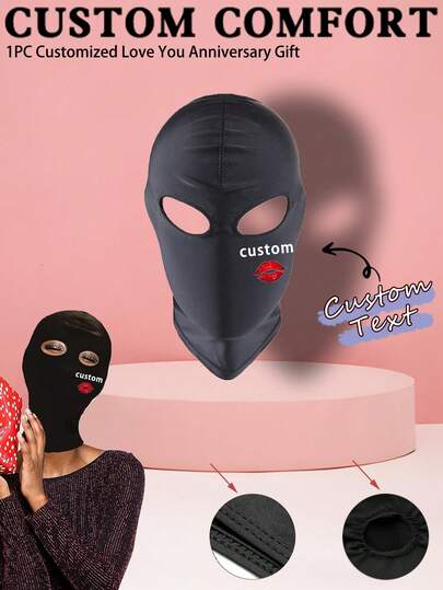 1pc Customized Unisex Ski Mask, Can Customize Text/Letters, Exclusive Custom UV Protection Windproof Scarf, Suitable For Motorcycling, Snowboarding, Cosplay, Halloween, Sun Protection Mask
