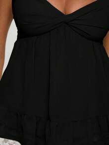 Sexy Twist Front Cutout Back Camisole, New Summer Design - Black - View 9