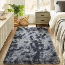 1 Stück Luxus Plüsch rutschfeste Bodenmatte - Weich, flauschig, Batik-Effekt, unifarbene, hochwertige Polyester Matte, nur Handwäsche, rechteckige Bodenmatte für den Innenbereich in Wohnzimmer, Schlafzimmer, Badezimmer, Eingangsbereich, mit strukturierter Oberfläche, maschinell hergestellt, langlebig, Raumdekoration, Schulanfang