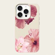 1 Stück Handyhülle aus TPU-Material mit Retro-Hibiskusblumenmuster, kompatibel mit iPhone//Redmi Handy