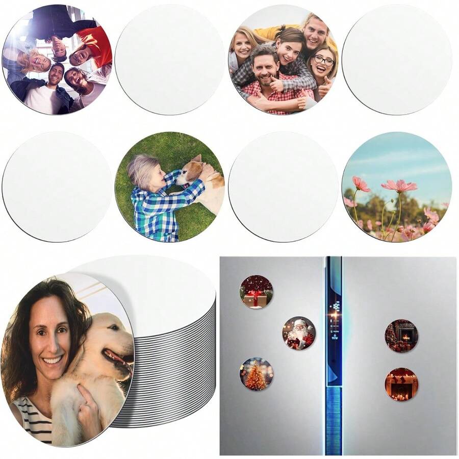 Local Delivery-50 Pcs Sublimation Magnets Blank 3x3 Inch Personalized Fridge Magnet DIY Square Bulk For Kitchen Decorative Refrigerator,Father Day Gift,Custom,Fathers Dad Gift - 50 - View 1