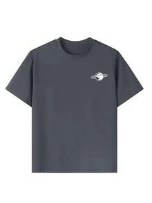 1pc Casual Printed Crew Neck Short Sleeve T-Shirt, Suitable For Boys And Children, Ideal Choice For Summer Students And Toddlers - Starry Universe Wonderful Space, The Ultimate Short Sleeve T-Shirt Series For Every Young Leader! Children's Graphic Tee For Boys - Dark Grey - View 8