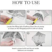 50 sztuk/zestaw 10-calowe srebrne balony foliowe Pentagram, odpowiednie na ślub, rocznicę, urodziny, przyjęcie z okazji ukończenia szkoły, dekorację na Dzień Ojca, rekwizyty do zdjęć wewnątrz/na zewnątrz