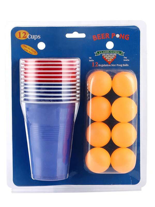 12 Peças Conjunto de Jogo de Beer Pong com 12 Copos e 12 Bolinhas de Ping Pong, Design de Copos Antiderrapantes para Empunhadura Confortável, Quique Estável e Controle Fácil, Acompanhado de Bolinhas de Ping Pong de Alta Elasticidade para Experiência de Arremesso Suave. Adequado para reuniões familiares, festas com amigos, início rápido de jogos divertidos, aumento da atmosfera! Aplicável para festas de aniversário, festas de dormitório universitário e muito mais.