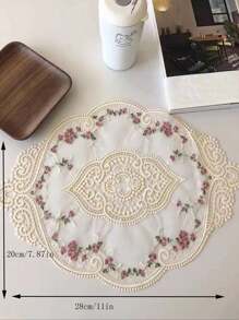 2pcs Natural Woven Placemats, Bohemian Placemats, Oval Lace Openwork Placemats, Suitable For Kitchen Dining Table, Indoor, Outdoor, Washable, Heat-Resistant Placemats, Wipeable Table Mats, Suitable For Camping, Festivals, Weddings, Parties
