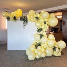 浅黄色气球 5/10/12/18 英寸 -10/30/50/70/90 个淡黄色圆形氦乳胶气球适用于毕业典礼派对性别揭示复活节可爱生日派对婚礼向日葵派对装饰 - 淡黃 - 查看 6
