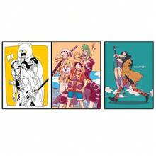 ONE PIECE 3 Pcs Popular Wall Art Anime One PiecLAW&CHOPPER, Nico Robin ,BROOK,USOPP Room Decor Aesthetic, Kit Kawaii Wall Decor, Anime Stuff For Manga Panels ( Unframed)