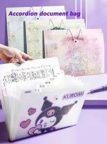 Sanrio Sanrio 8-Compartment Accordion Organizer Bag, Large Capacity A4 File Folder For Students, Teachers, Office Workers, Back To School Essential And Gift,School Supplies