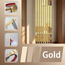 Tiras adhesivas de acero inoxidable con acabado dorado, para decoración de fondo de TV, pared y techo en el hogar, tira decorativa de acero inoxidado con acabado de titanio dorado