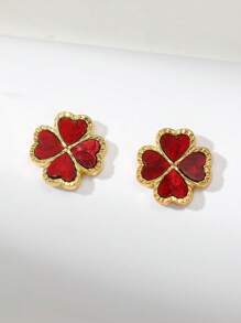 1 Paar Vintage Klee-Ohrringe mit vier Blättern, vielseitig einsetzbare neue Luxus Boutique Ohrringe für Frauen