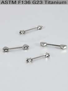 2 piezas Aro de piercing para pezón con anillo redondo de aleación de titanio de 14G con forma de estrella y corazón, con rosca, para uso diario y de fiesta, para hombres y mujeres, sexy y elegante