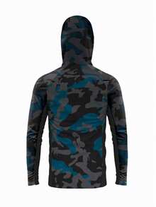 男士钓鱼衬衫，长袖，带帽遮面，钓鱼服 - 深灰色 - 查看 5