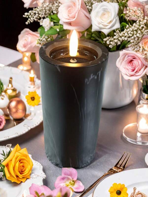 1/3/6/12 piezas Velas LED negras/blancas, aplicables para decoración de fiesta, decoración de boda, decoración de días festivos