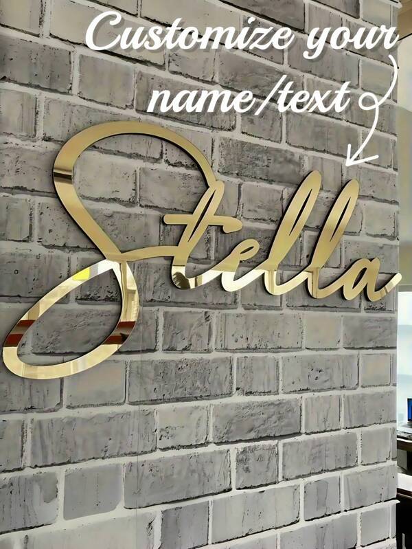 1 Pieza Espejo Acrílico Personalizable - Personaliza con tu Nombre, 12 Colores para Elegir, de Alta Calidad, Perfecto para Dormitorio, Sala de Estar, Bar, Club, Estudio, Vestidor, Fondo de Fiesta, Decoración de Pared Única con Nombre, Gran Regalo para Familia y Amigos, Multifuncional, Duradero, Ornamental, Reutilizable, Exquisito, Elegante, de Alta Calidad, para el Día de San Valentín, para el Día de la Madre, para Cumpleaños, para el Día del Padre, para Graduación, para Bodas, para Inauguración de Casa, Impresión Gráfica