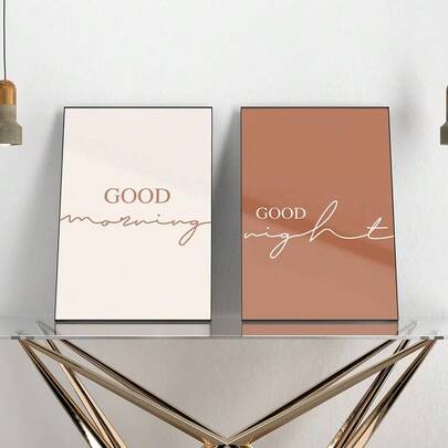 1 st nordiska citatposter god morgon god natt kanvasmålning väggkonst bild sängskylt tryck par sovrum väggdekoration valfri ram