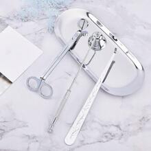 4 In 1 Gold/Sliver Candle Tools Set Candle Wick Trimmer, Candle Wick Snuffer,Candle Wick Dipper, Stainless Steel Candle Cover Tools Kit Candle Accessory Set For Candle Lovers