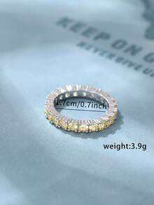 Nooxian 1pc Micro-Pave Zirconia Stone Ring, Suitable For Daily Wear - Multicolor - View 7