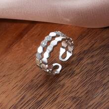 Vòng cửa tay áo Khối Zirconia  Trang trí - Bạc - Xem 14