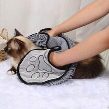 Pet Towel, Chenille Ultra-Absorbent, Hand Mitt Style Pet Shower, Dog Bath Towel, Quick Drying, Extra Large & Thick, Cat Bathing Towel, Machine Washable Cleaning Cloth - Multicolor - View 7