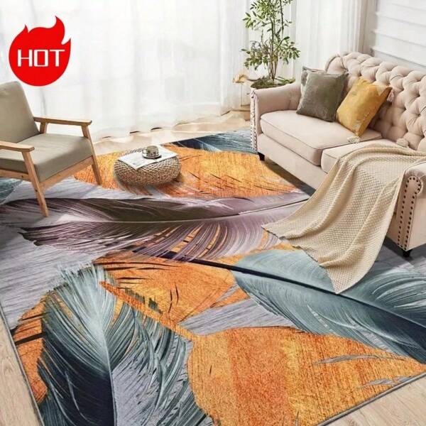 A Large Area Rug With Modern Minimalist Style And Personalized Floral Patterns, Suitable For Various Home Decor Combinations. Made Of High-Density Material With Non-Slip Bottom Particles For Enhanced Friction. Features A Technologically Advanced Crystal Velvet Surface That Is Fade-Resistant, Soft, And Comfortable.