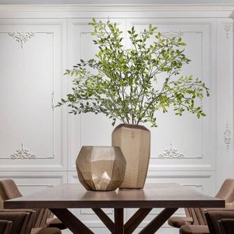 1 stuk, 42,51 inch kunstmatige Nandina domestica, Nandina kunsttakken voor vaas, kunstplanten voor winkel, tuin, kantoor, woondecoratie, kunstplanten, groendecoratie, stengels, bladeren, trossen