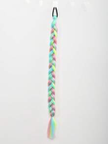 1pc Girls Hair Kids Rainbow Hair Tie Princess Accessories Toddler Elastics Baby Accessories No Damage Braid - Multicolor - View 12