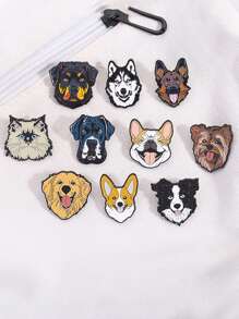 10Pcs Cute Pet Dogs Enamel Pins Brooches For Women Animals Badges Lapel Pins Fashion Jewelry Clothing Accessories Pet Lover Gifts