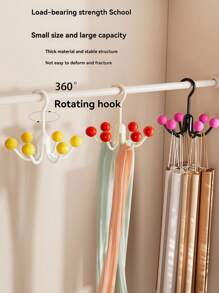 Wardrobe Hook, Multifunctional Rotatable Six Claw Hook Loset Organizer 360° Rotatable Space Saving Bras Underwear Sling, Hat, Tie Towel And Bathrobe Organizer Suitable For Wardrobes And Kitchen Cabinets,Bathroom Shelf